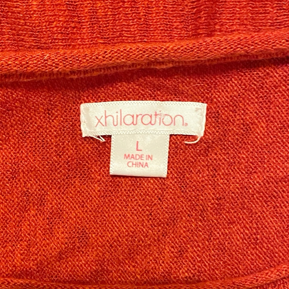 Xhilaration Red Oversized Knit Pullover - Size Large - Picture 5 of 5